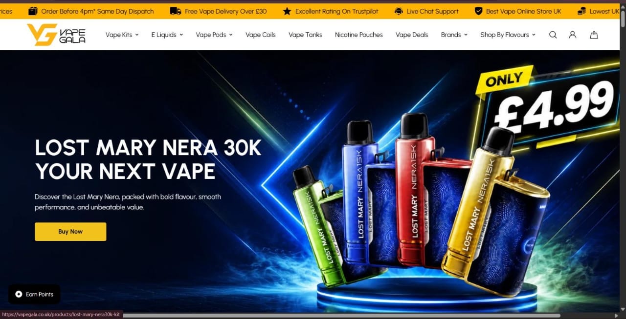 VapeGala — E-commerce Vape Store Website project preview